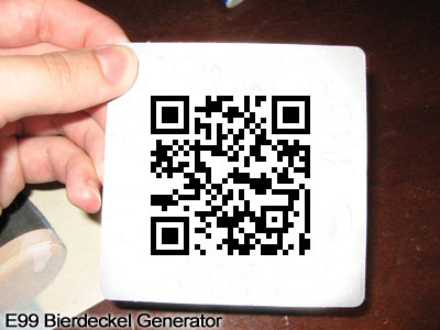 E99 Bierdeckel Vorschau - 2D Code